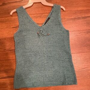 Elegant Teal Knit Tank Top